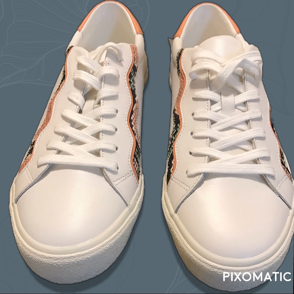NWOT Madewell Sidewalk Low-top Sneakers in Leather: Wave Edition - Size 11W/9.5M